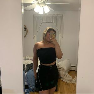 Corduroy zip up skirt